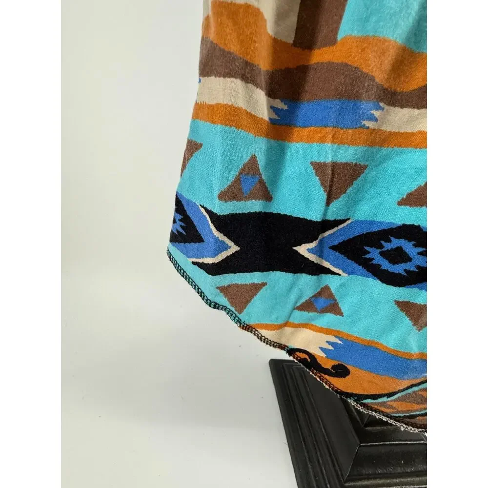 Cowboy Western Rodeo Aztec Shirt Ranch Button Up Bold Print Stand Collar Large - Picture 5 of 8